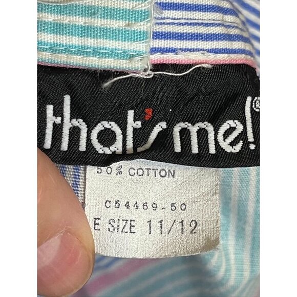 Vintage Striped Skirt 11 Blue Retro Classic Mod Preppy Boho Western Country 80s - Picture 2 of 10